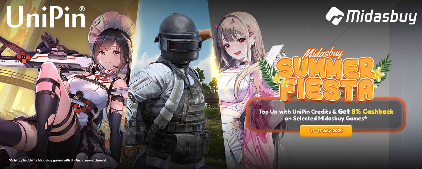 Midasbuy Summer Fiesta 8% Cashback On Midasbuy Games! (MY)